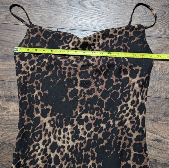 OPT by Johanna Cheetah Print Cowl Neck ‎ Midi Dress Size XL